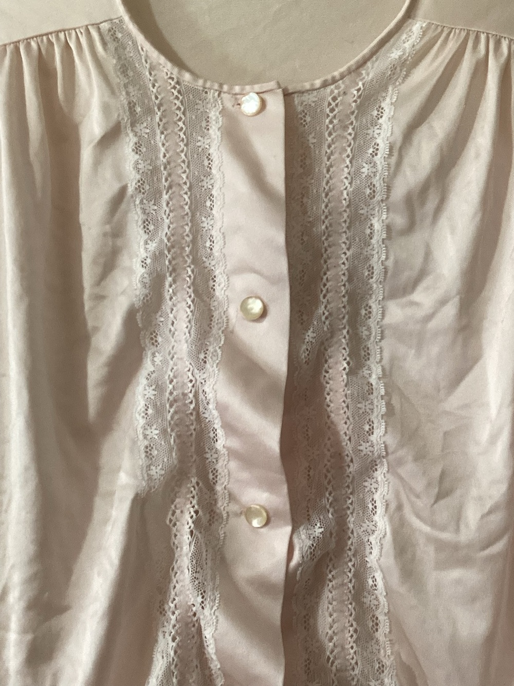 Vintage Pink Silk Pajama Top - Picture 3 of 3